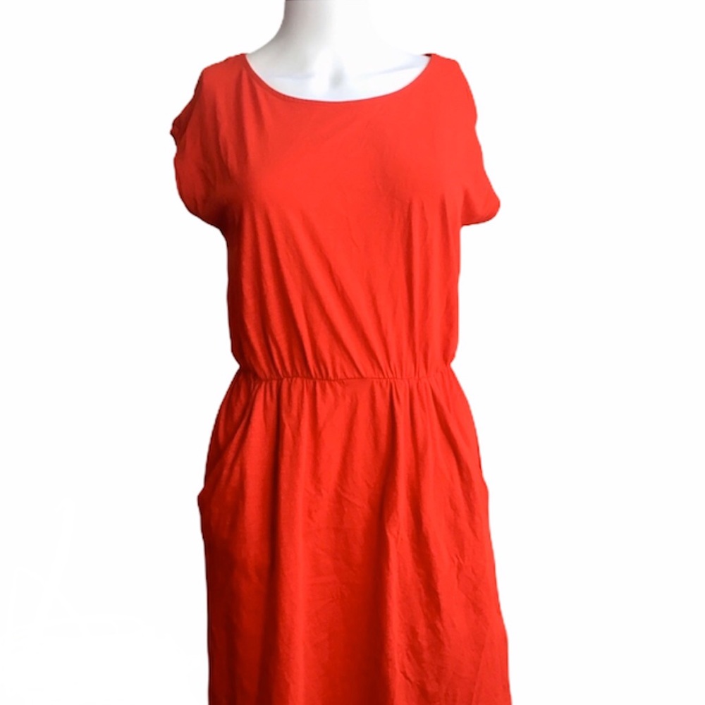 H&M | Red Casual Cotton Mini Dress With Pockets